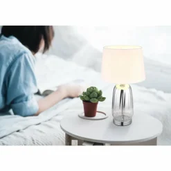 Classy Lampe à poser Luminaires Globo Lighting Chrome, Argenté, 1 lumière