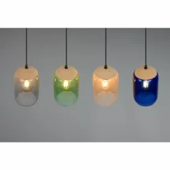 Cork Suspension Luminaires Trio Noir, 4 lumières