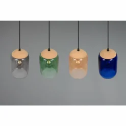 Cork Suspension Luminaires Trio Noir, 4 lumières