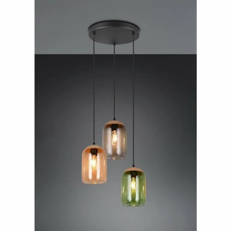 Cork Suspension Luminaires Trio Multicolore, 3 lumières