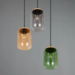 Cork Suspension Luminaires Trio Multicolore, 3 lumières