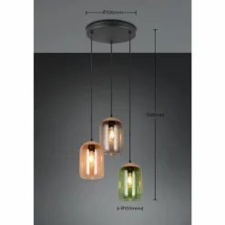 Cork Suspension Luminaires Trio Multicolore, 3 lumières