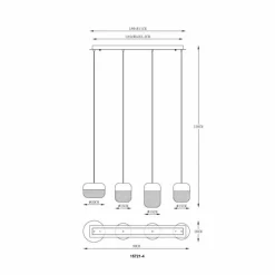 Cristallica Suspension Luminaires Globo Lighting LED Anthracite, 1 lumière