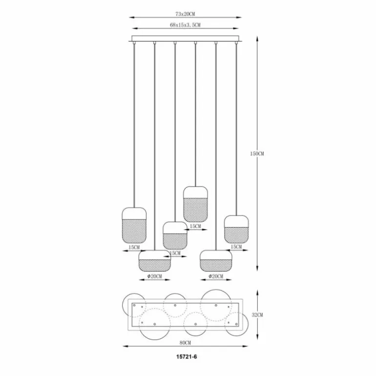 Cristallica Suspension Luminaires Globo Lighting LED Anthracite, 1 lumière