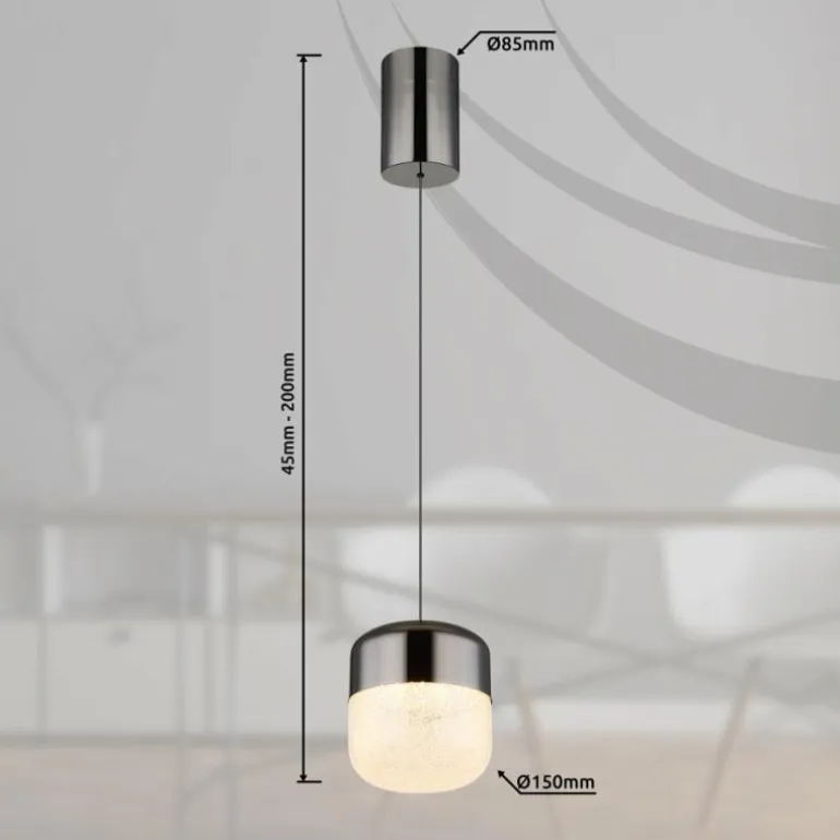 Cristallica Suspension Luminaires Globo Lighting LED Anthracite, 1 lumière