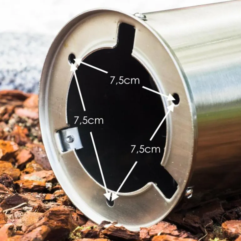 Dakar Borne lumineuse, Lampadaire Acier inoxydable, 1 lumière, Détecteur de mouvement