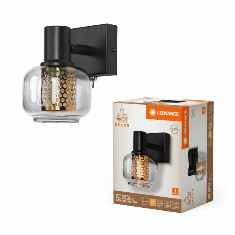 DECOR Applique murale / Plafonnier Luminaires Ledvance LED Noir, 1 lumière
