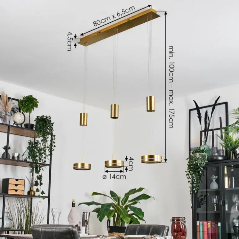 Dingersjo Suspension, Suspension LED Laiton, 3 lumières