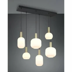 Diva Suspension Luminaires Trio Laiton, 6 lumières