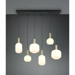 Diva Suspension Luminaires Trio Laiton, 6 lumières