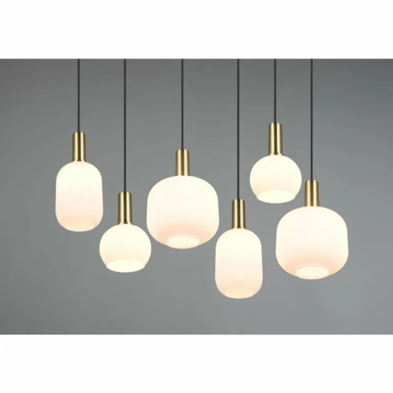 Diva Suspension Luminaires Trio Laiton, 6 lumières