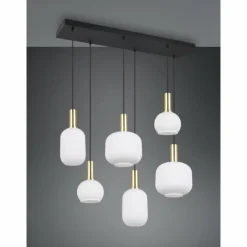 Diva Suspension Luminaires Trio Laiton, 6 lumières
