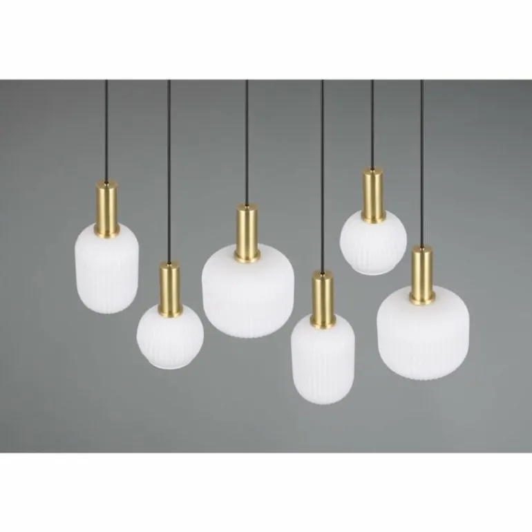 Diva Suspension Luminaires Trio Laiton, 6 lumières