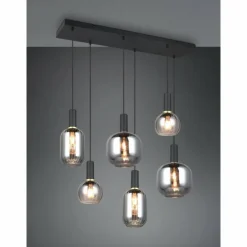 Diva Suspension Luminaires Trio Noir, 6 lumières