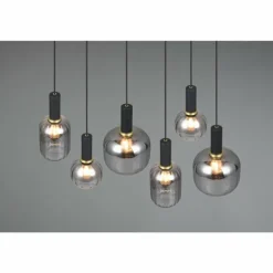 Diva Suspension Luminaires Trio Noir, 6 lumières
