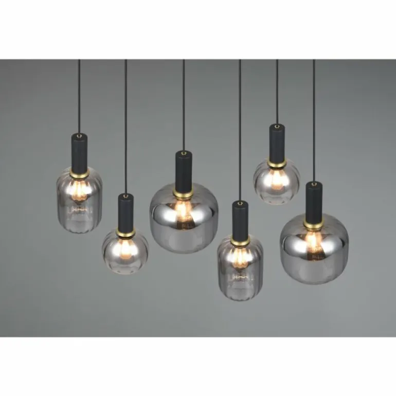 Diva Suspension Luminaires Trio Noir, 6 lumières