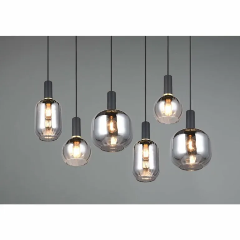 Diva Suspension Luminaires Trio Noir, 6 lumières