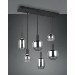 Diva Suspension Luminaires Trio Noir, 6 lumières