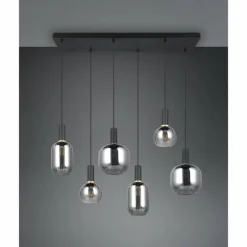Diva Suspension Luminaires Trio Noir, 6 lumières