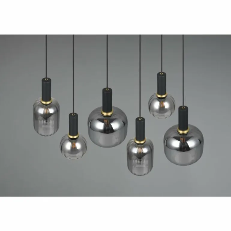 Diva Suspension Luminaires Trio Noir, 6 lumières