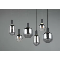 Diva Suspension Luminaires Trio Noir, 6 lumières