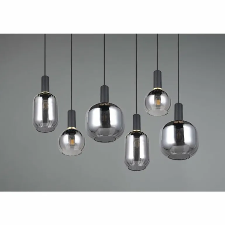 Diva Suspension Luminaires Trio Noir, 6 lumières