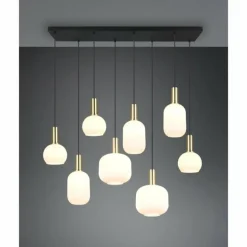 Diva Suspension Luminaires Trio Laiton, 8 lumières