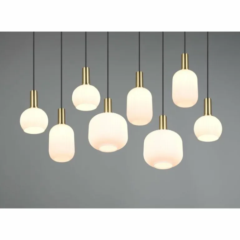 Diva Suspension Luminaires Trio Laiton, 8 lumières