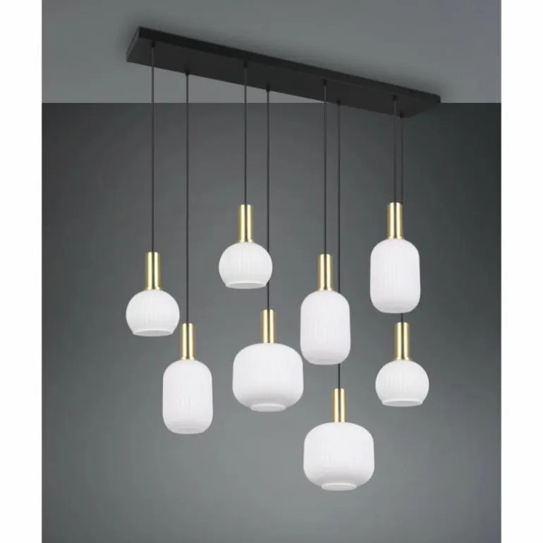 Diva Suspension Luminaires Trio Laiton, 8 lumières