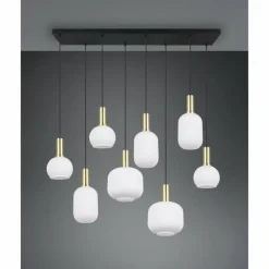 Diva Suspension Luminaires Trio Laiton, 8 lumières