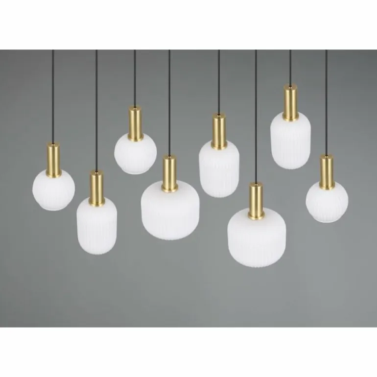 Diva Suspension Luminaires Trio Laiton, 8 lumières