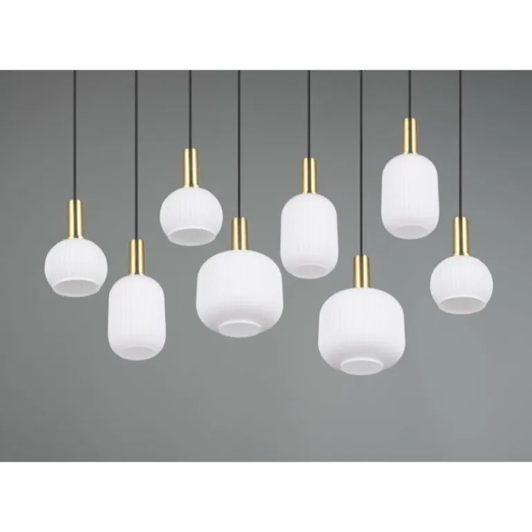 Diva Suspension Luminaires Trio Laiton, 8 lumières