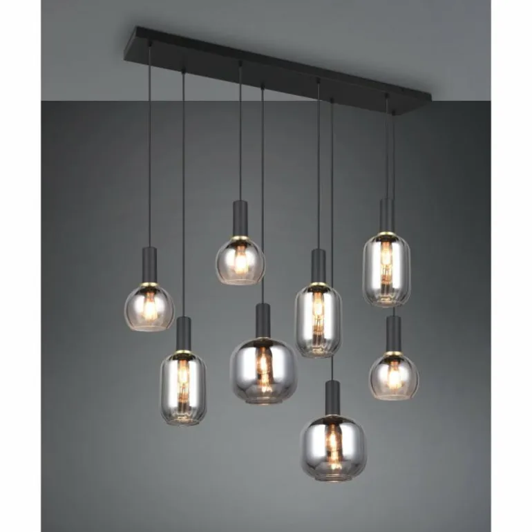 Diva Suspension Luminaires Trio Noir, 8 lumières