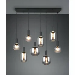 Diva Suspension Luminaires Trio Noir, 8 lumières