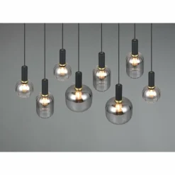 Diva Suspension Luminaires Trio Noir, 8 lumières
