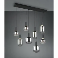 Diva Suspension Luminaires Trio Noir, 8 lumières