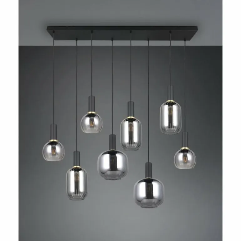 Diva Suspension Luminaires Trio Noir, 8 lumières