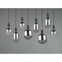 Diva Suspension Luminaires Trio Noir, 8 lumières
