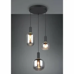 Diva Suspension Luminaires Trio Noir, 3 lumières