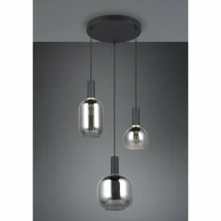 Diva Suspension Luminaires Trio Noir, 3 lumières