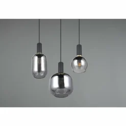 Diva Suspension Luminaires Trio Noir, 3 lumières