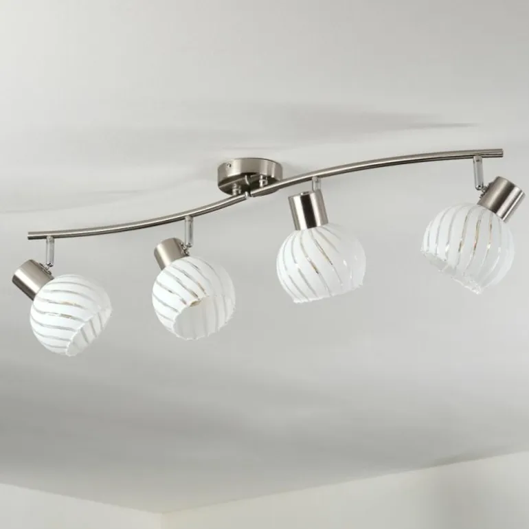 Dysted Plafonnier, Boule lumineuse Nickel mat, 4 lumières