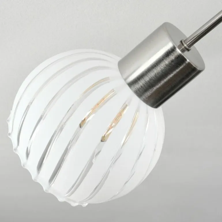 Dysted Plafonnier, Boule lumineuse Nickel mat, 5 lumières