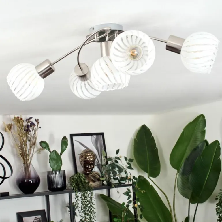 Dysted Plafonnier, Boule lumineuse Nickel mat, 5 lumières