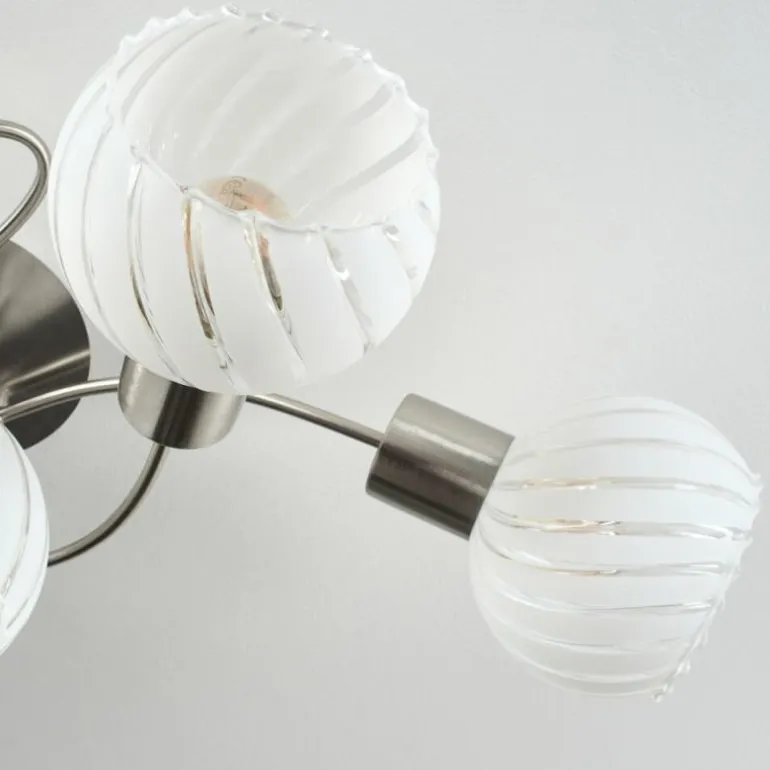 Dysted Plafonnier, Boule lumineuse Nickel mat, 5 lumières