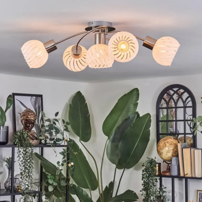 Dysted Plafonnier, Boule lumineuse Nickel mat, 5 lumières