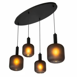 ELOISE Suspension Luminaires Lucide Noir, 4 lumières