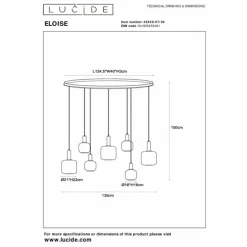 ELOISE Suspension Luminaires Lucide Noir, 7 lumières