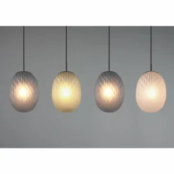 Facette Suspension Luminaires Trio Noir, 4 lumières