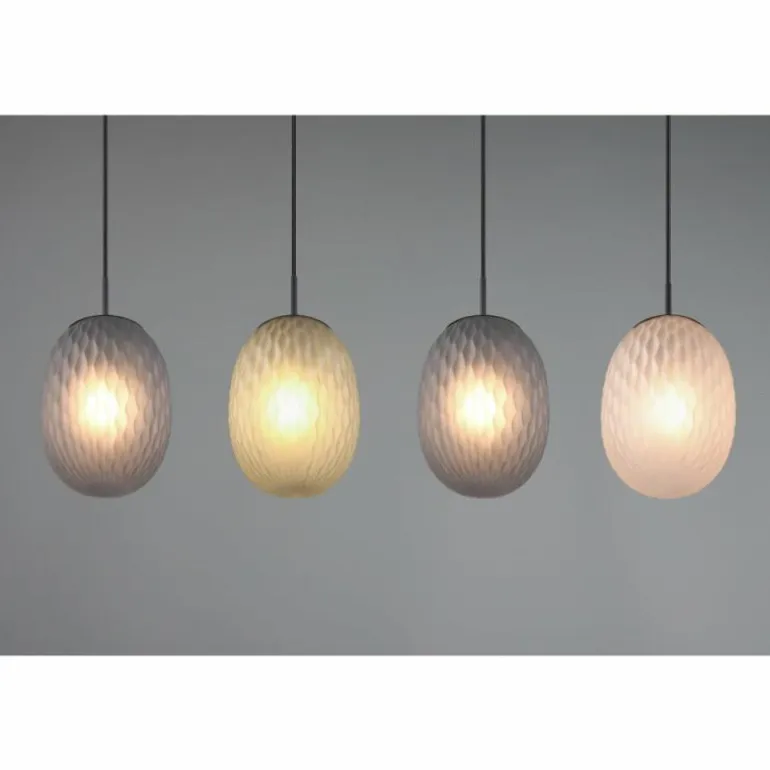 Facette Suspension Luminaires Trio Noir, 4 lumières